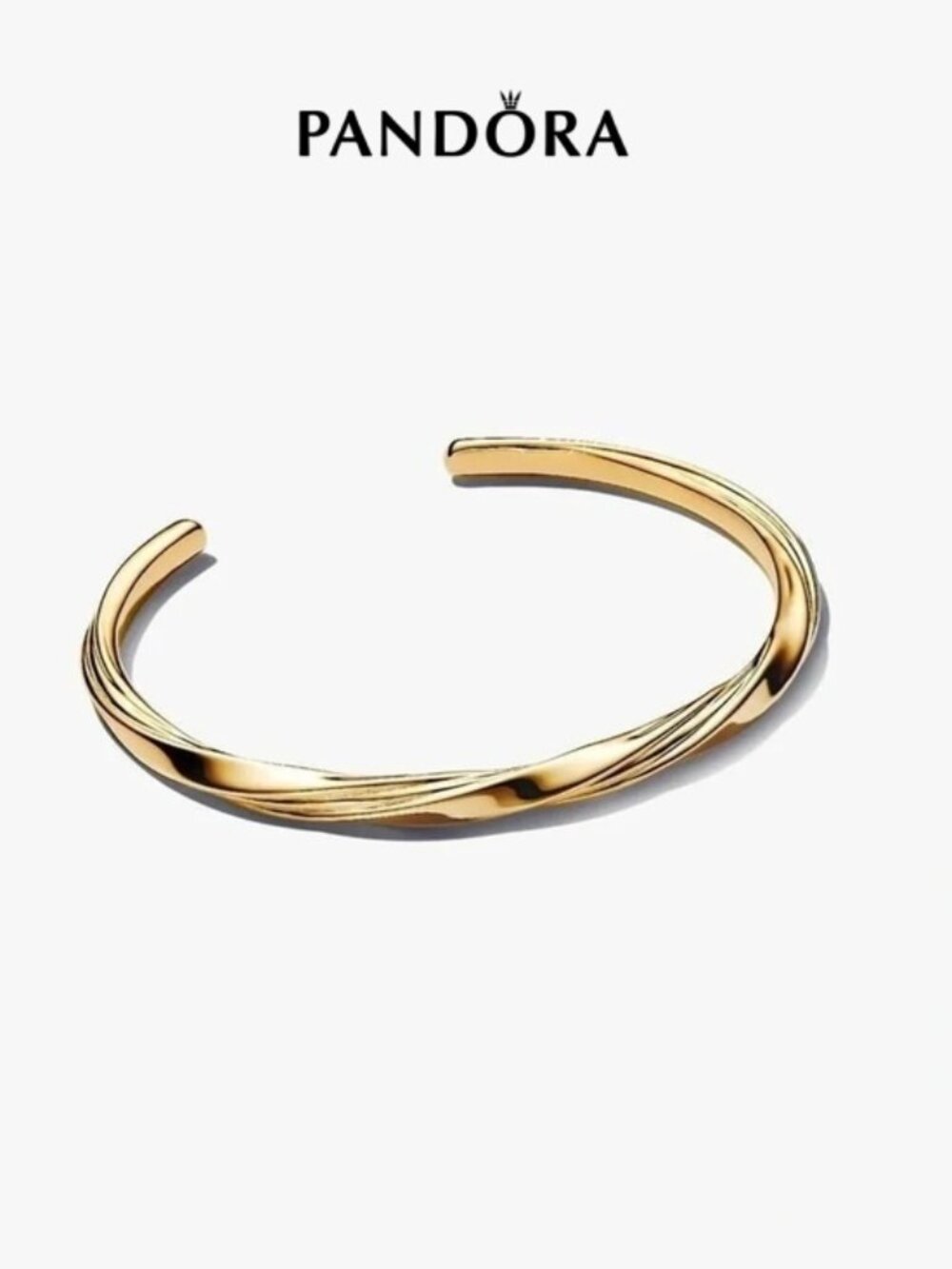 Pandora Gold-Tone Twisted Open Cuff Bracelet